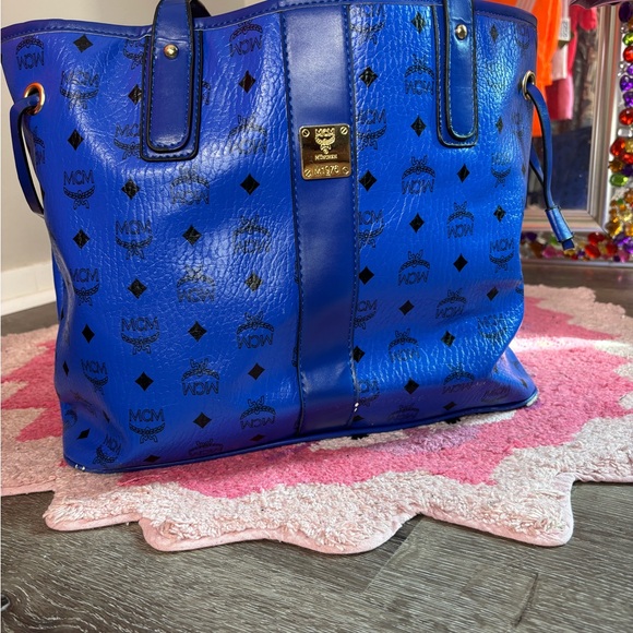 MCM Royal Blue Monogram Tote - Picture 1 of 4